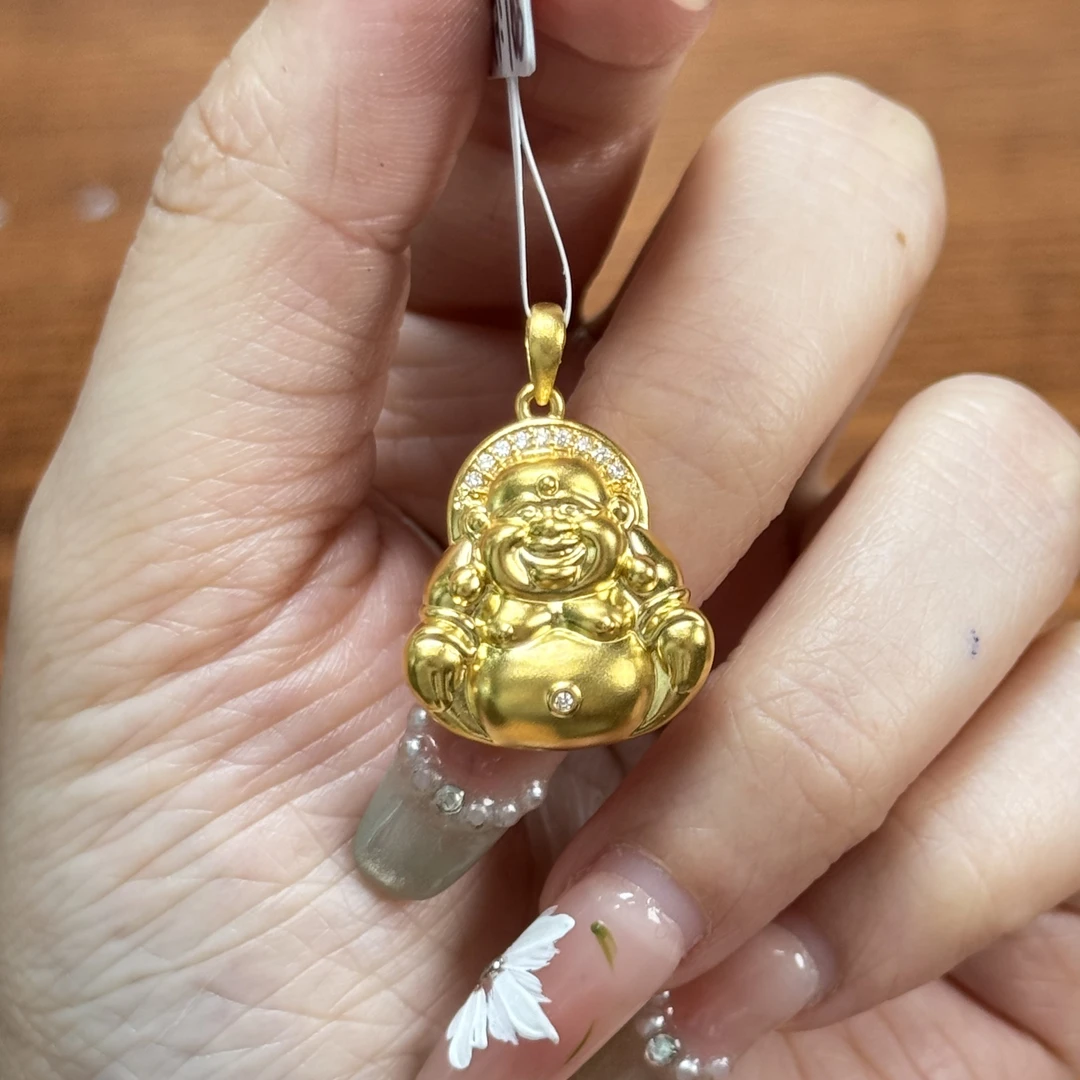 Y【大肚佛点钻吊坠】足金999精工5D（附加168）