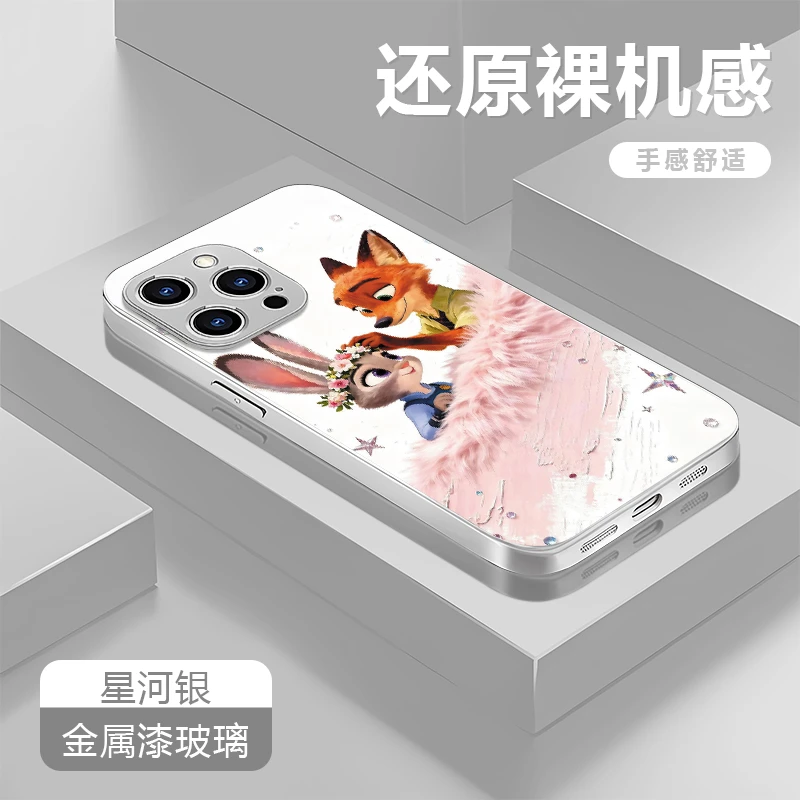 花圈朱迪适用苹果17/16华为P70/vivo/oppo金属漆玻璃防摔手机壳