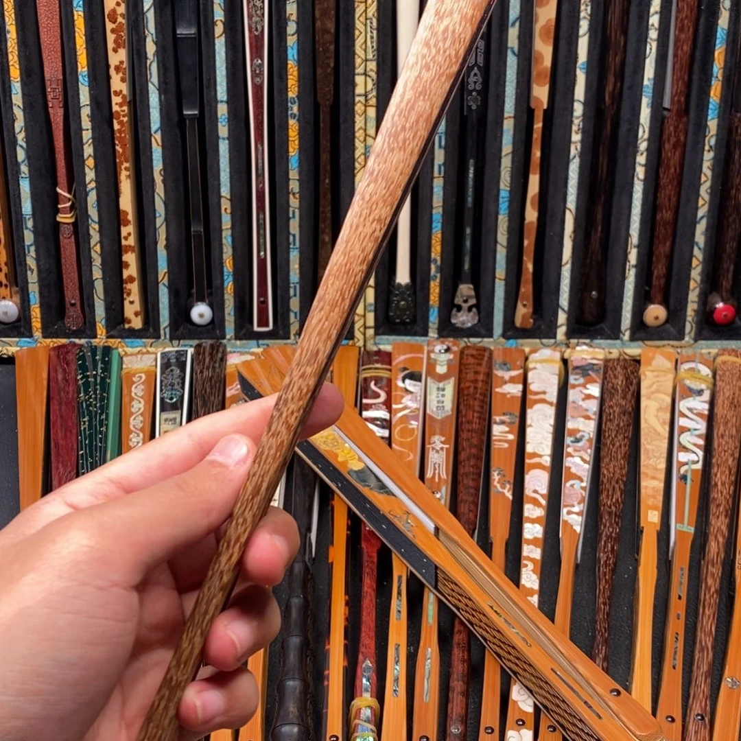 扇子松*哥芝麻棕直方折扇