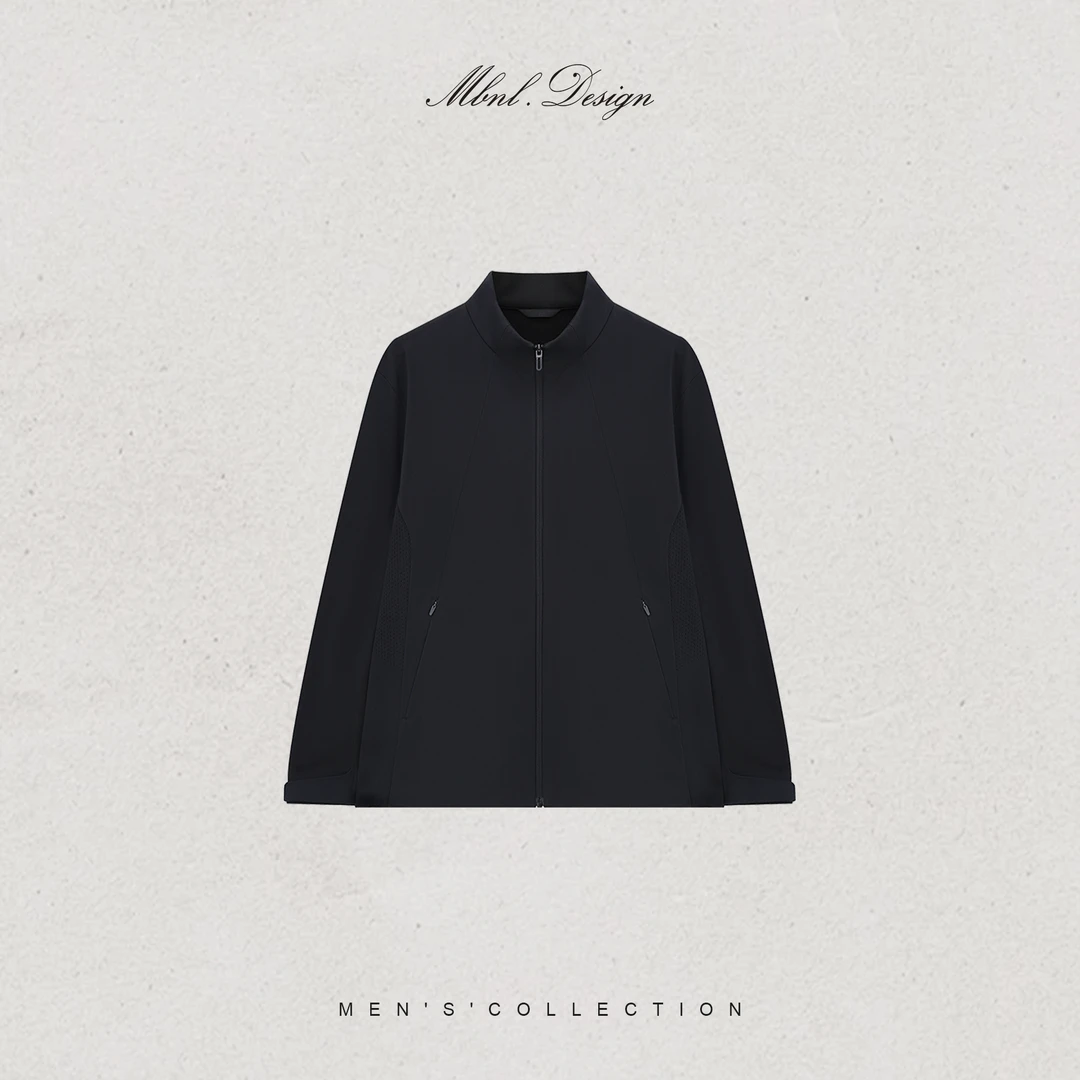 MBNL-F「商鸟系列」秦磊男装纱线混纺极简廓形立领夹克LL-WWT0057