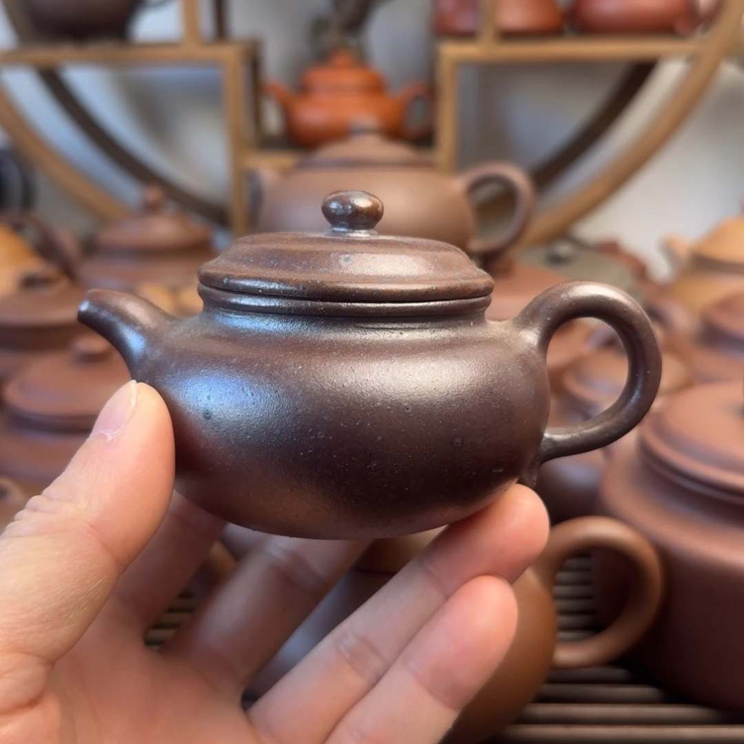 雨***晨茶壶紫砂仿古140cc紫泥柴烧