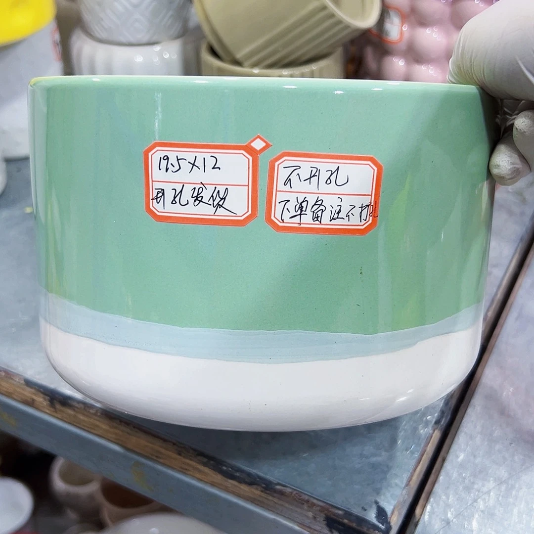 有孔，外贸尾单陶瓷花盆凑单10米包邮