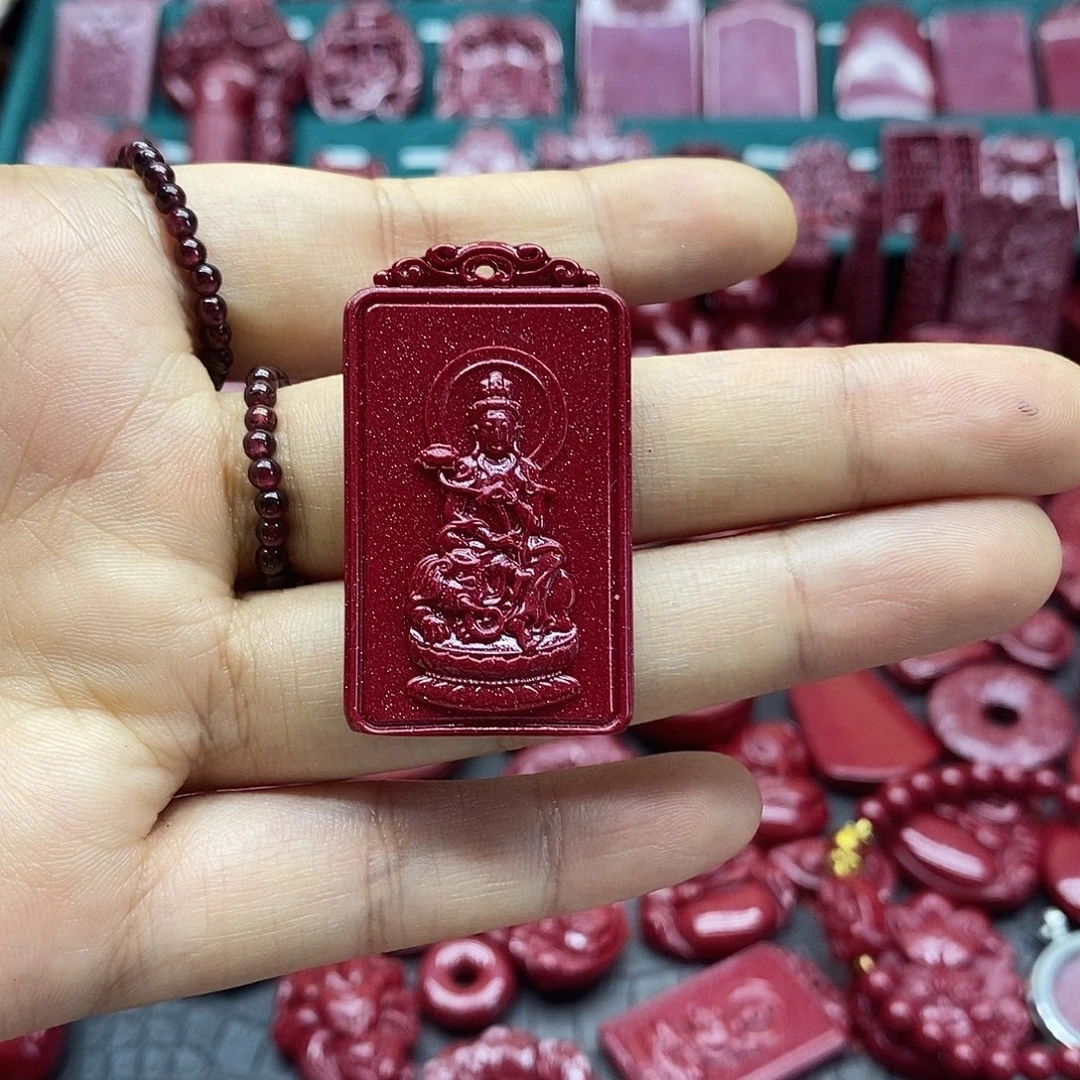 天然辰砂0000朱砂吊坠蛇