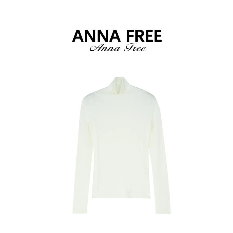 ANNA FREE 100%美丽诺羊毛无缝打底衫秋冬百搭经典修身Z8656