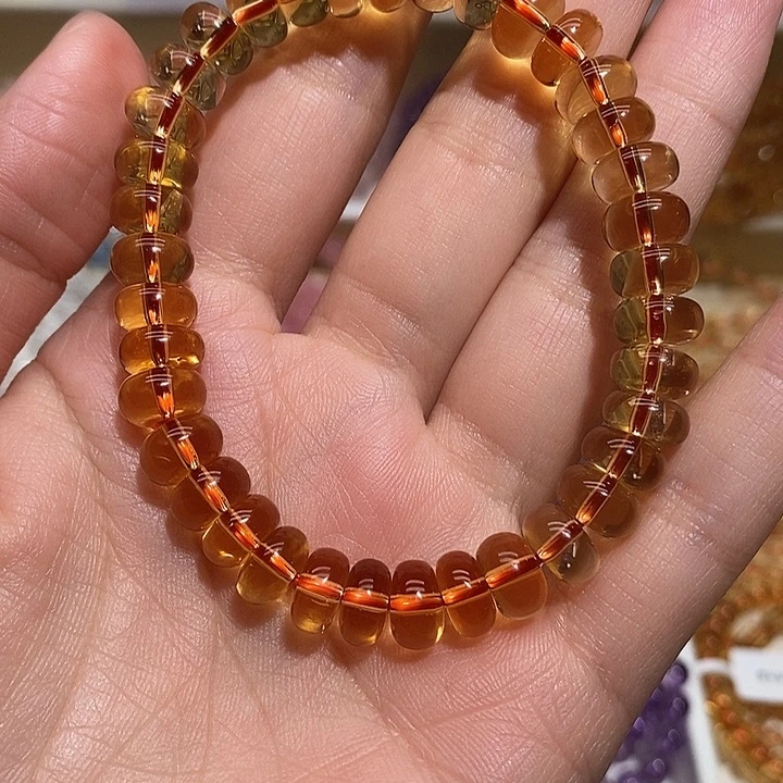 水晶手链未镶嵌天然黄水晶手链