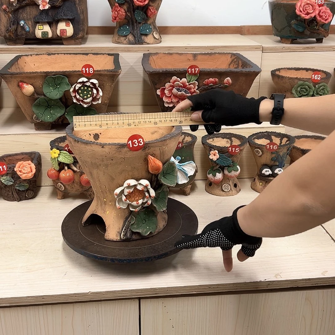 紫砂花盆133号内口19外高19