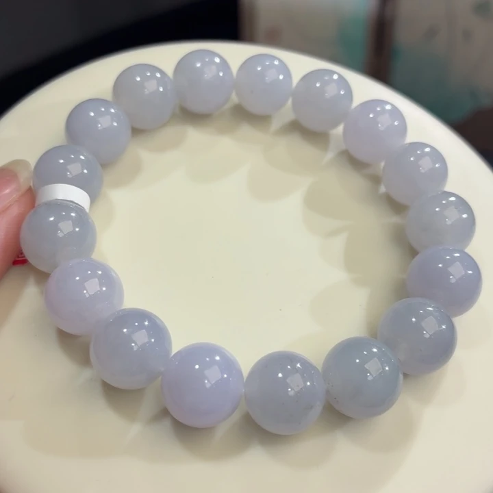 翡翠未镶嵌手链冰胶紫卡12.2