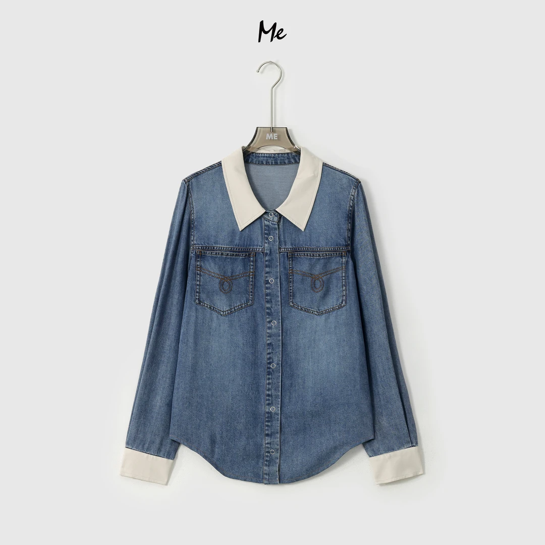 ME【天丝牛仔衬衫】女士显瘦通勤百搭显瘦衬衣MEQS0853
