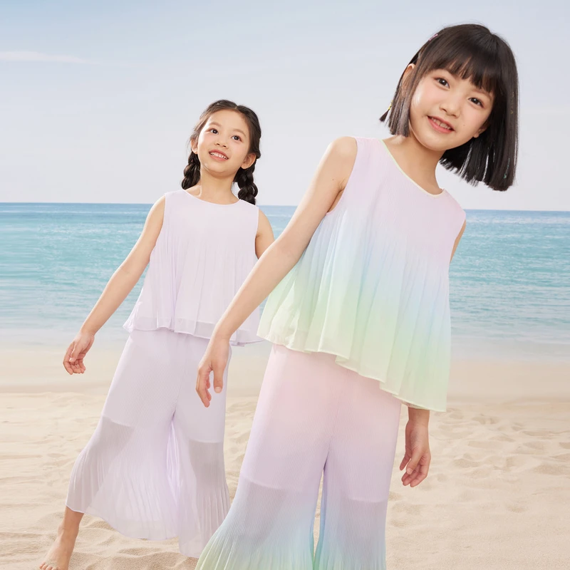 [商场同款]EP雅莹童装夏女童新款洋气马卡龙彩虹渐变背心上衣