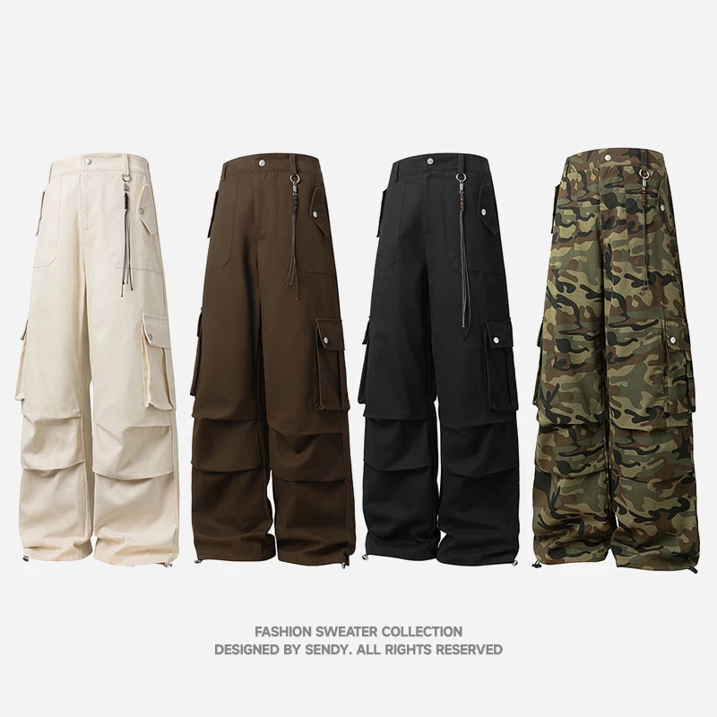 山系户外潮流百搭宽松舒适青少年运动骑行登山裤多口袋元素工装裤