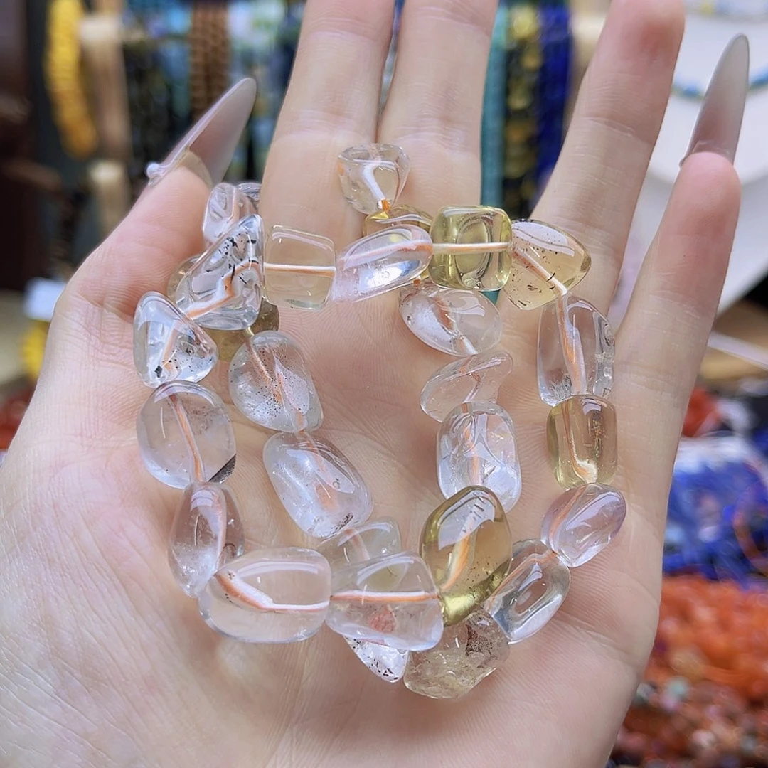 未镶嵌玛瑙/玉髓珠宝半成品/天然黄水白水晶