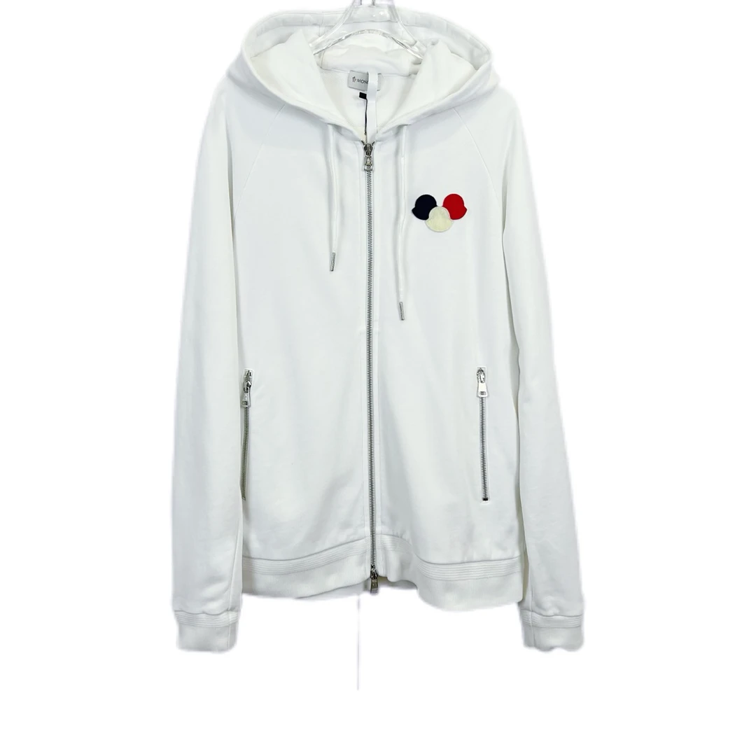 95新/Moncler/盟可睐/L码/徽标贴饰连帽开衫/010466