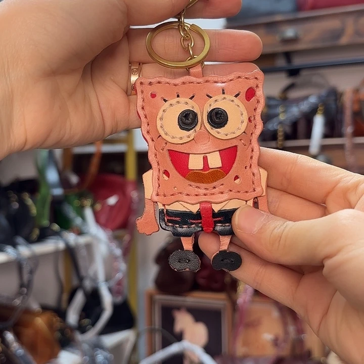 头层牛皮牛皮海绵宝宝