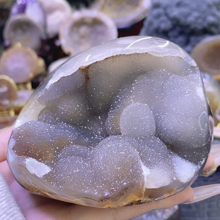 未镶嵌珠宝半成品水晶灰软啵啵摆件