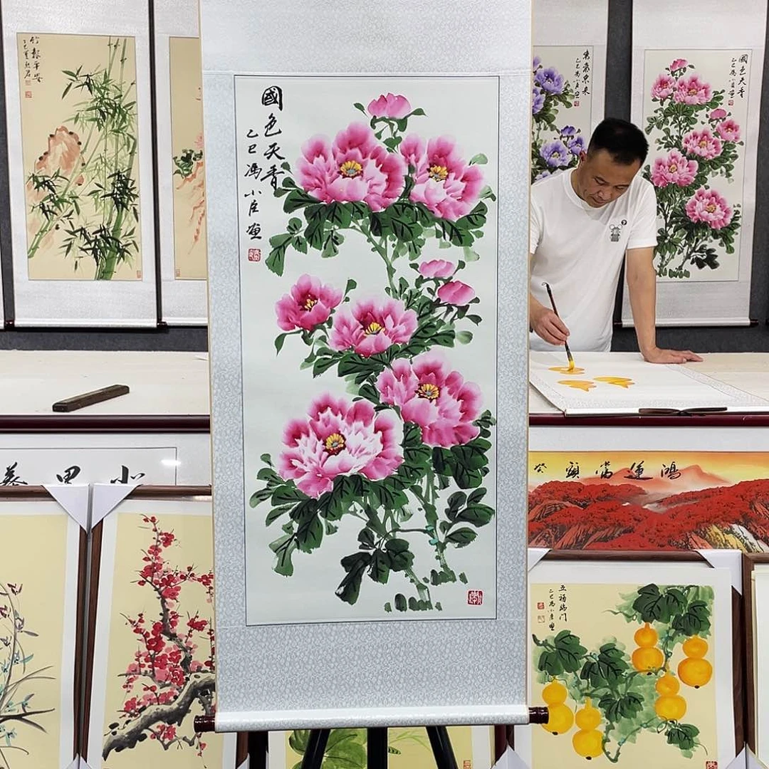 国画手绘手写作品