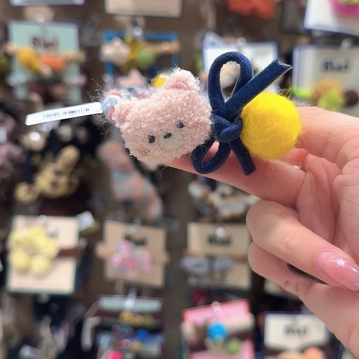 粉脸黄球小熊皮筋