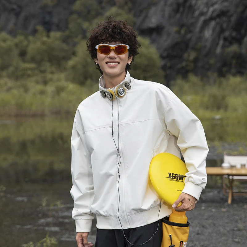 IZEXX潮牌 户外秋季男士立领夹克男休闲运动情侣宽松大码纯色外套