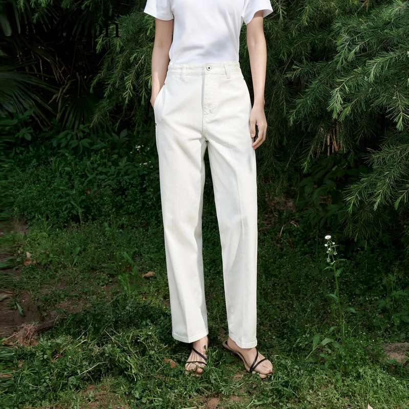 【商场同款】edition夏白色九分锥形裤小个子#EBC2JENK01