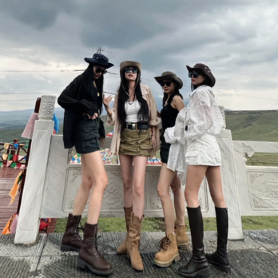 妍妍家夏季做旧短款工装多口袋半身裙