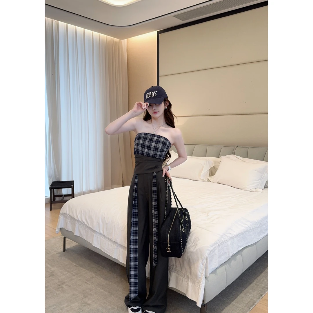 冰冰「布鲁士」夏季百搭洋气休闲减龄时尚气质显瘦套装BBX5TZ1705