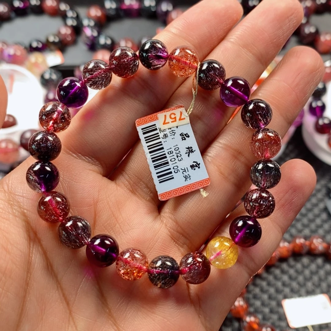 水晶手链未镶嵌低*黑加仑超七1810105