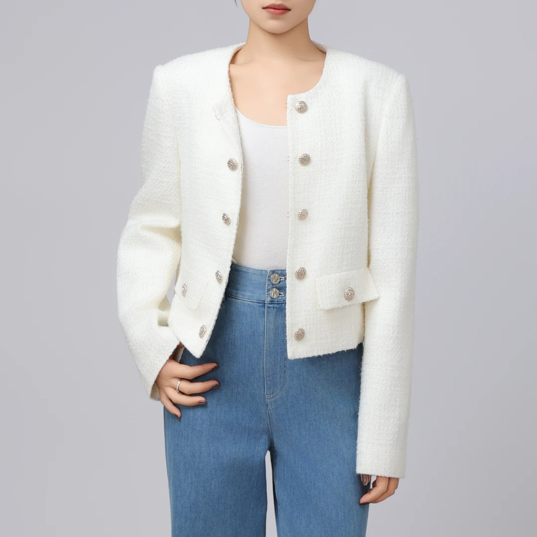 GIRDEAR/哥弟冬季新款短外套老风羊毛保暖小香风外套1400680