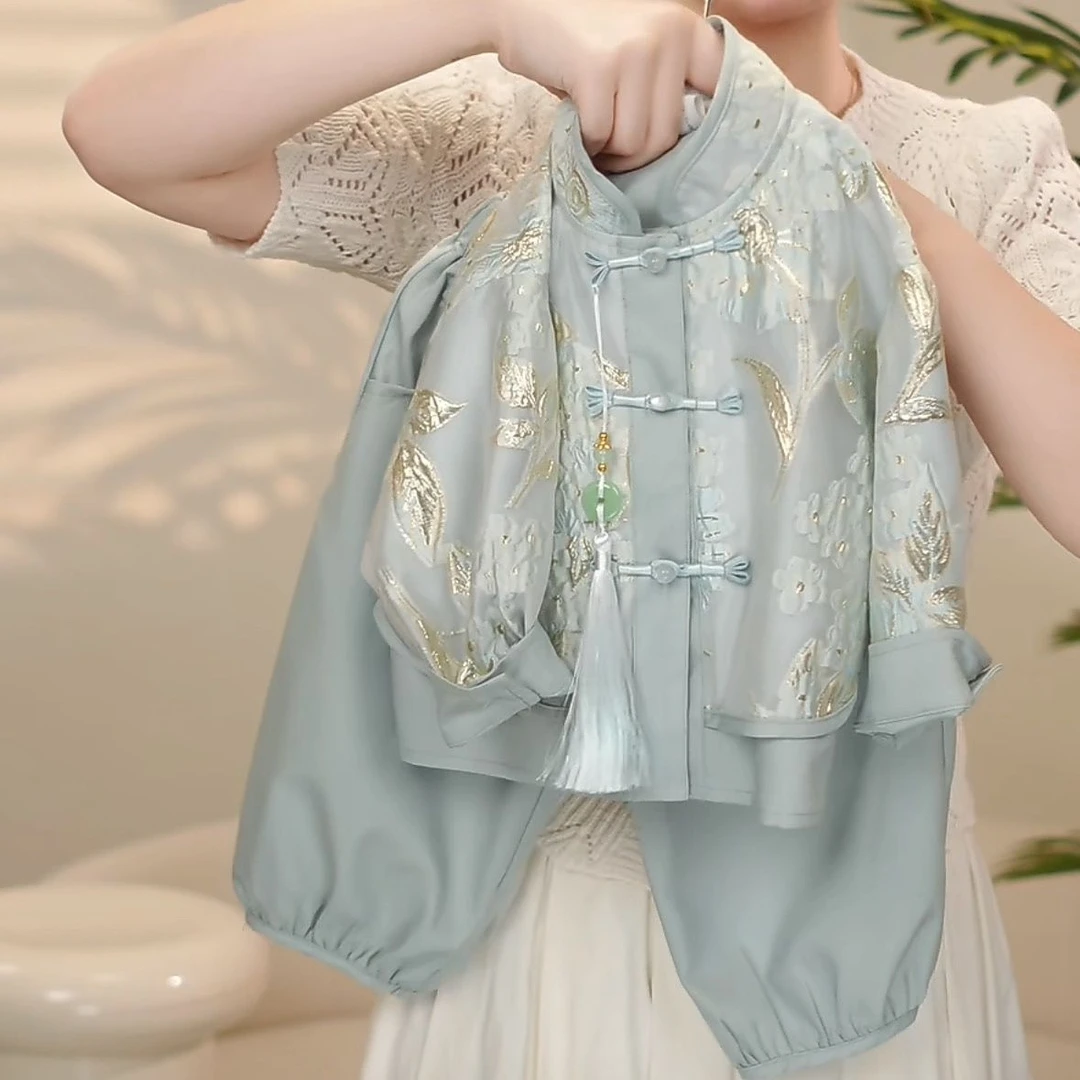 【江南烟色】2025儿童春夏季新款中国风套装宝宝新中式国潮汉服