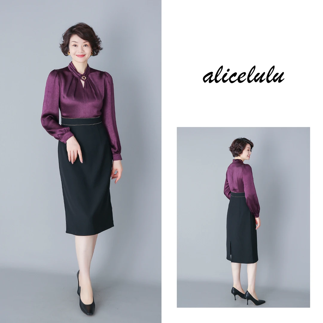 6alicelulu“紫葡萄”连衣裙华贵典雅时髦通勤S2139085W