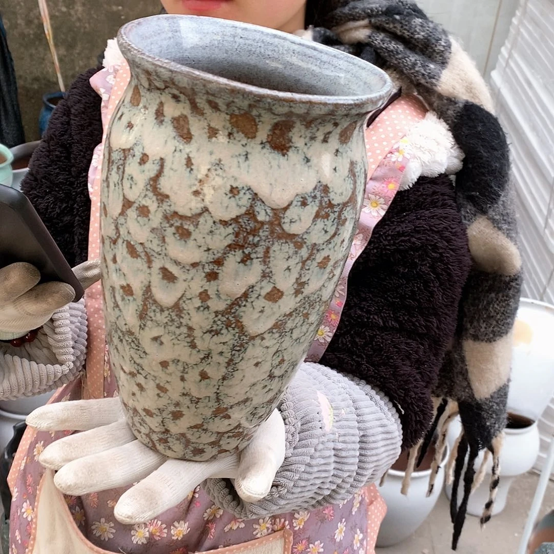 紫砂花盆瑕疵口15高25瑕疵