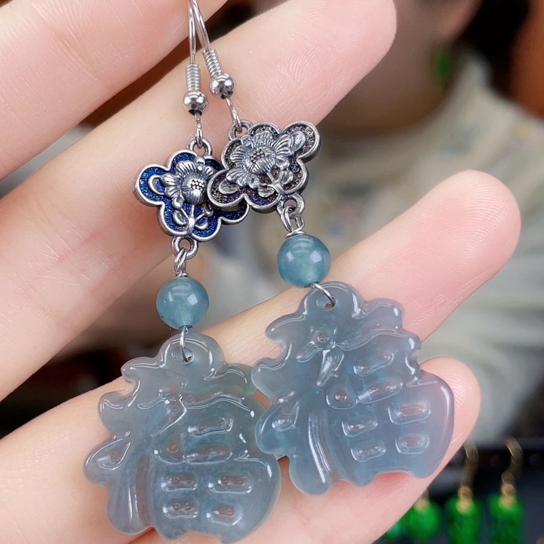 翡翠未镶嵌耳饰饰品