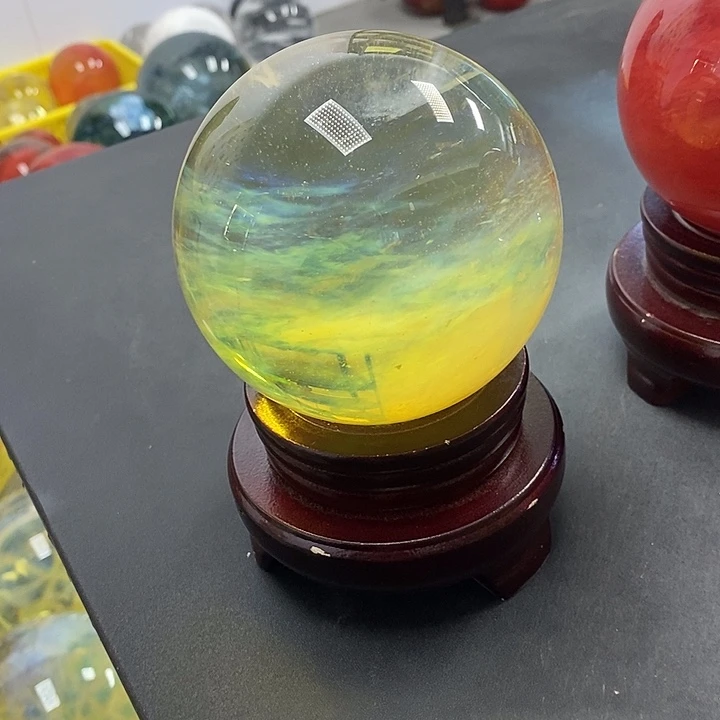 青***兰石材9.3厘米黄水摆件