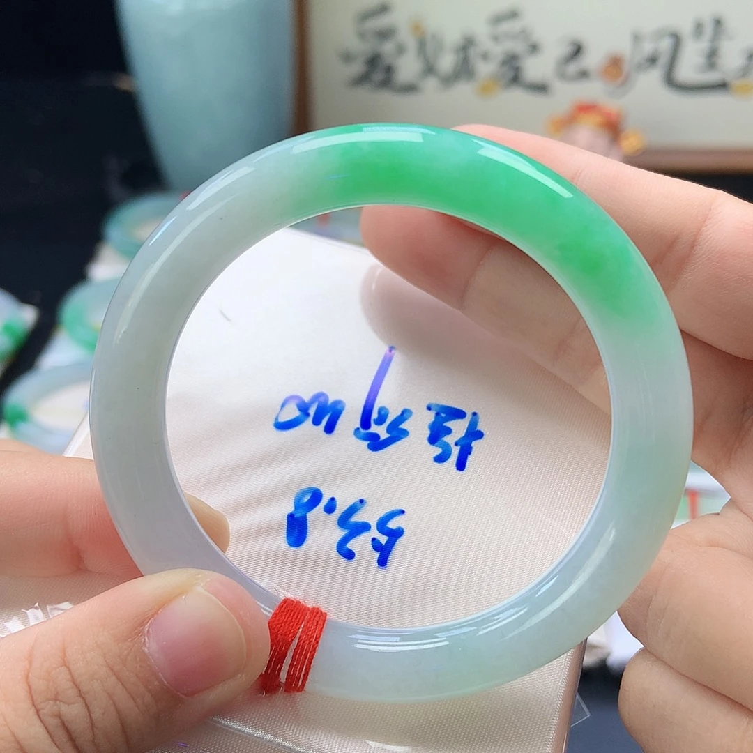 未镶嵌手镯翡翠23号超细腻白底青