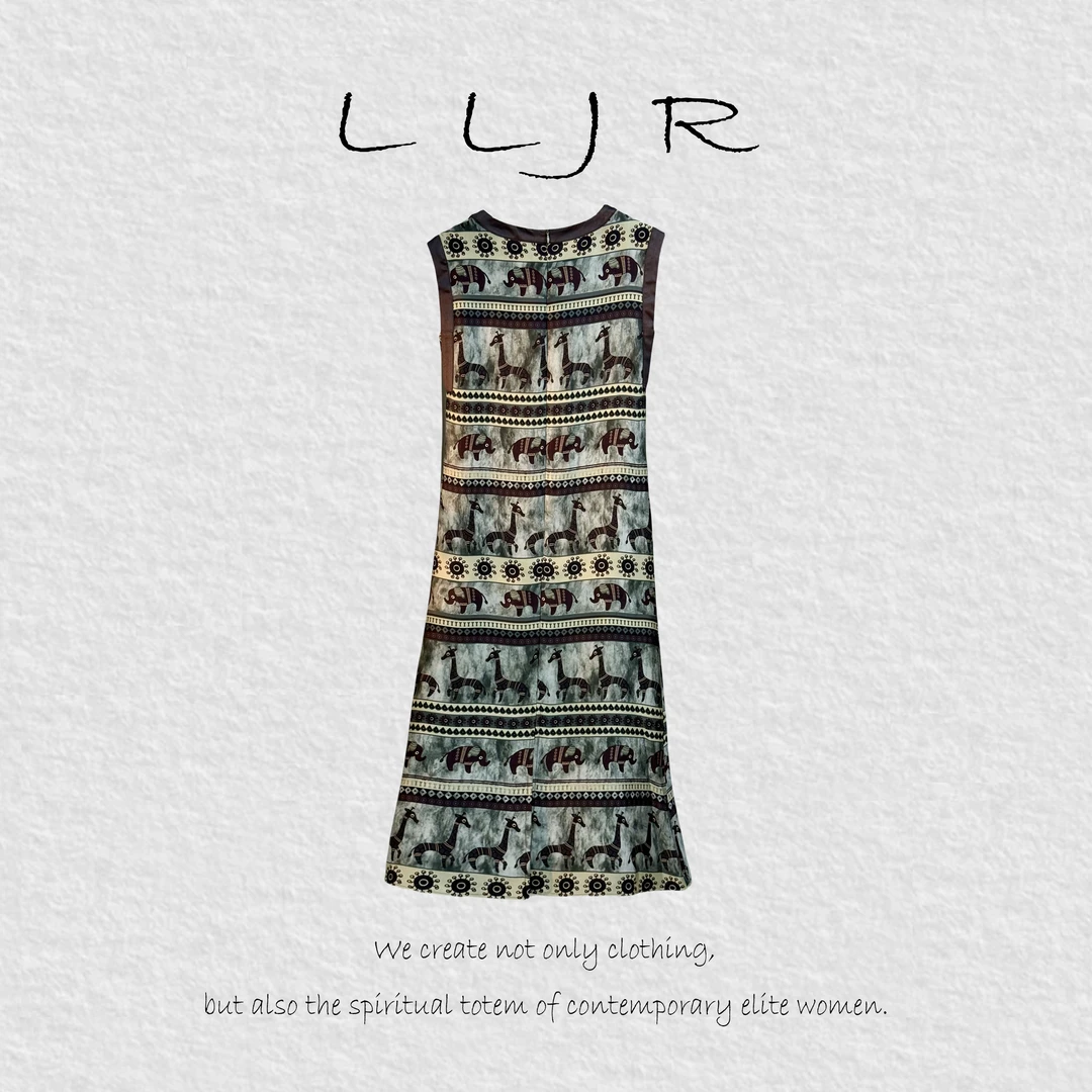 【北贝】轻奢2025夏季新款连衣裙无袖时尚优雅气质显瘦裙子L252295L