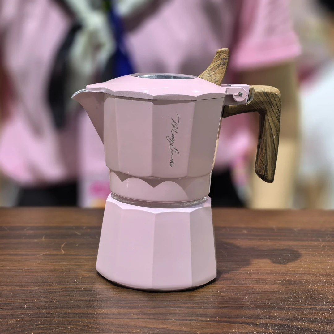 微瑕全新粉色第五代双阀咖啡壶精品进口阀双阀摩卡壶