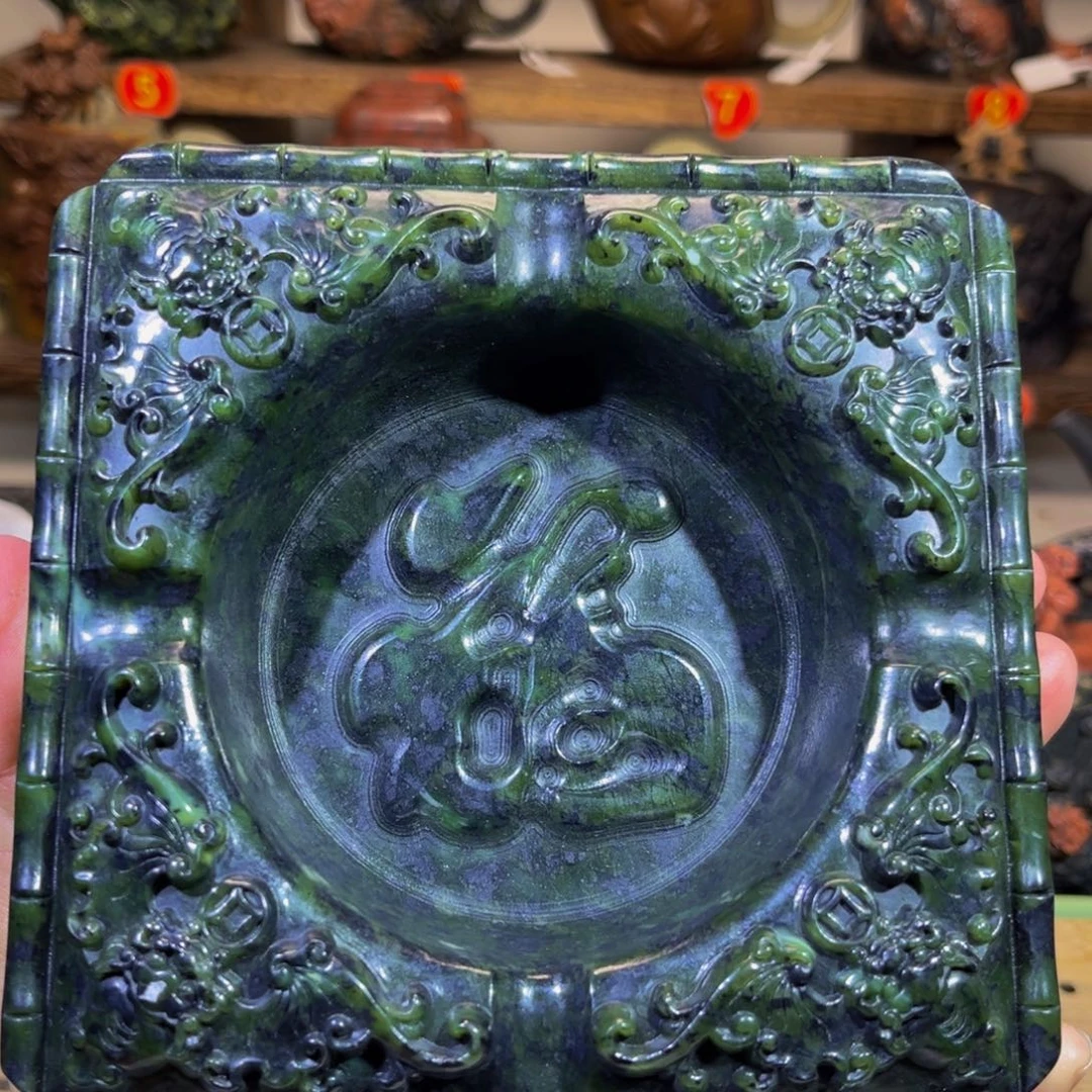 马***王藏玉药王石烟灰缸