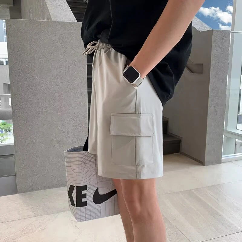 短裤休闲运动宽松高腰百搭阔腿裤美式裤子夏季新款五分裤工装裤