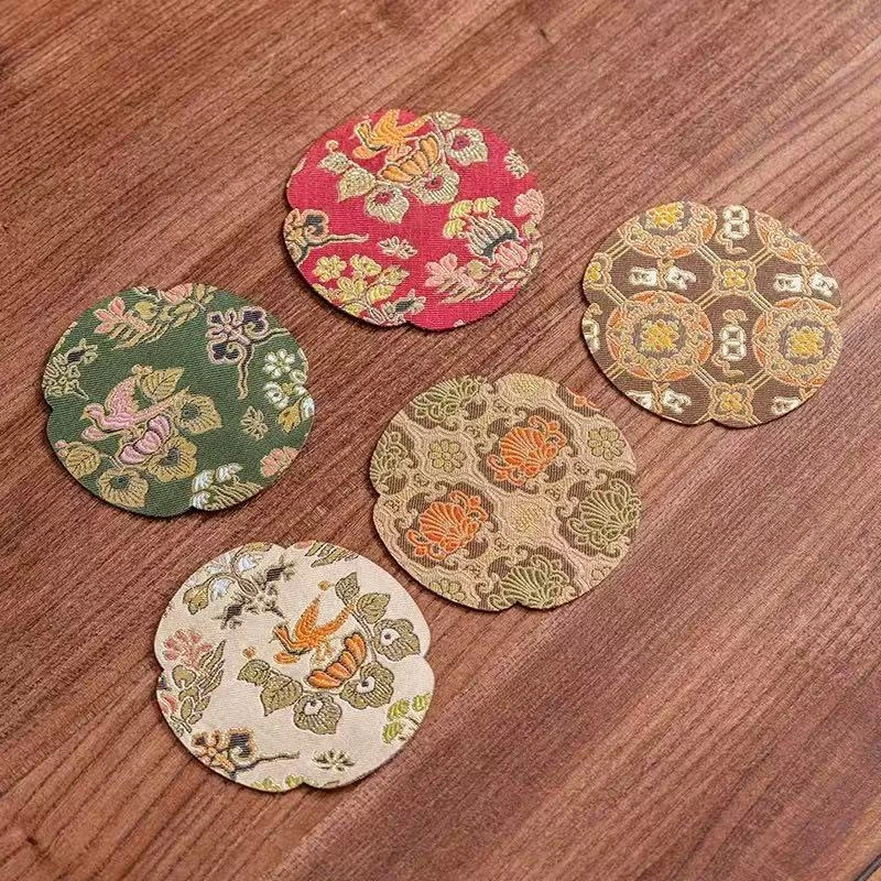 玄鸟国风织锦杯垫5只装@998（lf）