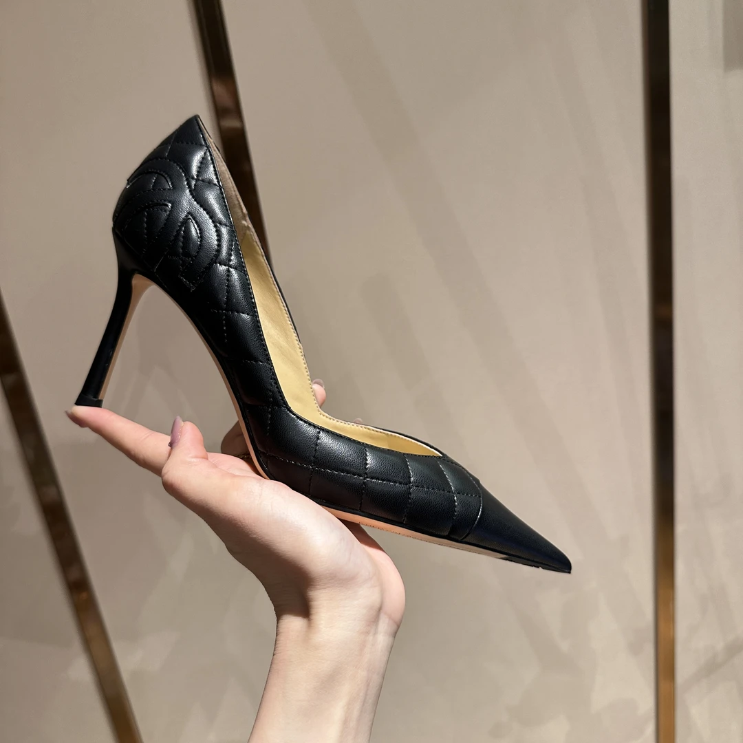 【MisT tt】羊皮高跟鞋尖头2025年新款单鞋细跟浅口高跟鞋