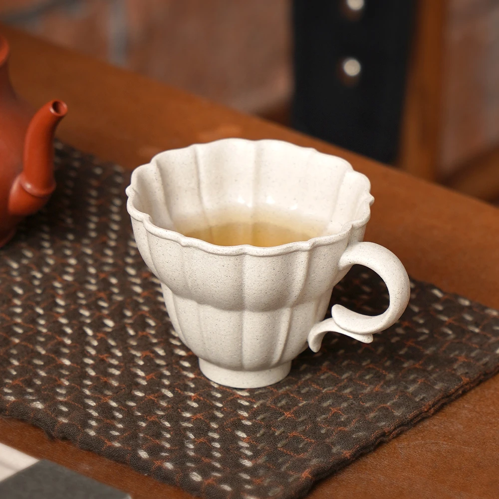 松泉茶器丨葫芦筋纹杯（白段泥）