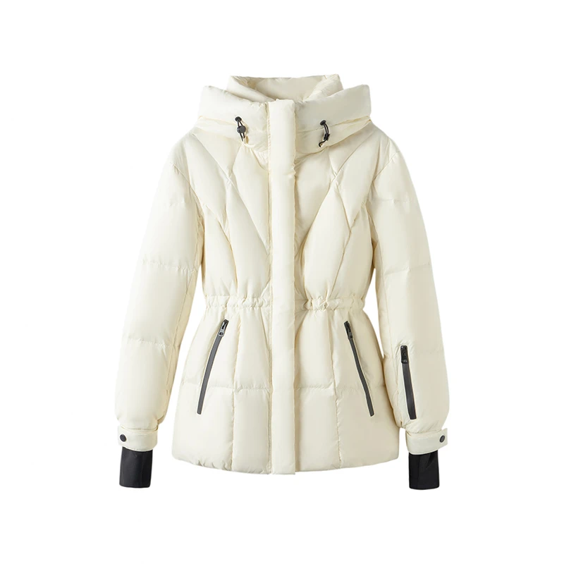 90白鹅绒羽绒服女2025年秋冬新款修身显瘦加厚冬季外套