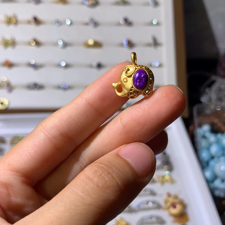 土***薯银S925镶嵌苏纪石（舒俱来）吊坠拍2单不返运费