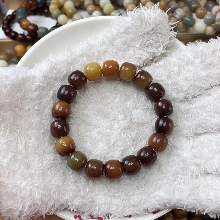 菩提根/象牙果手串卡12玉化料炭烧桶珠