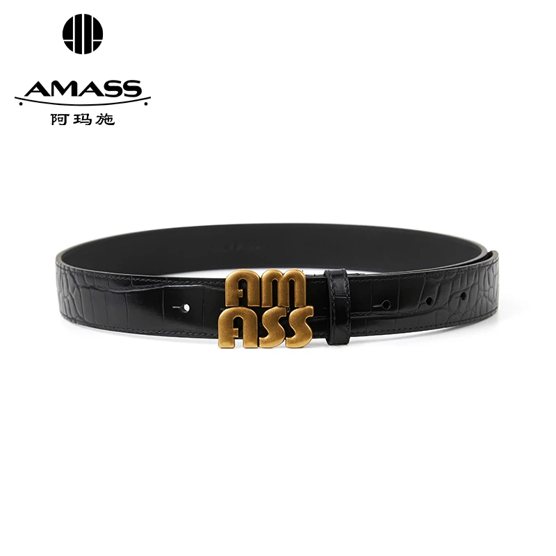 AMASS/阿玛施经典时尚休闲百搭金属LOGO腰带5900524