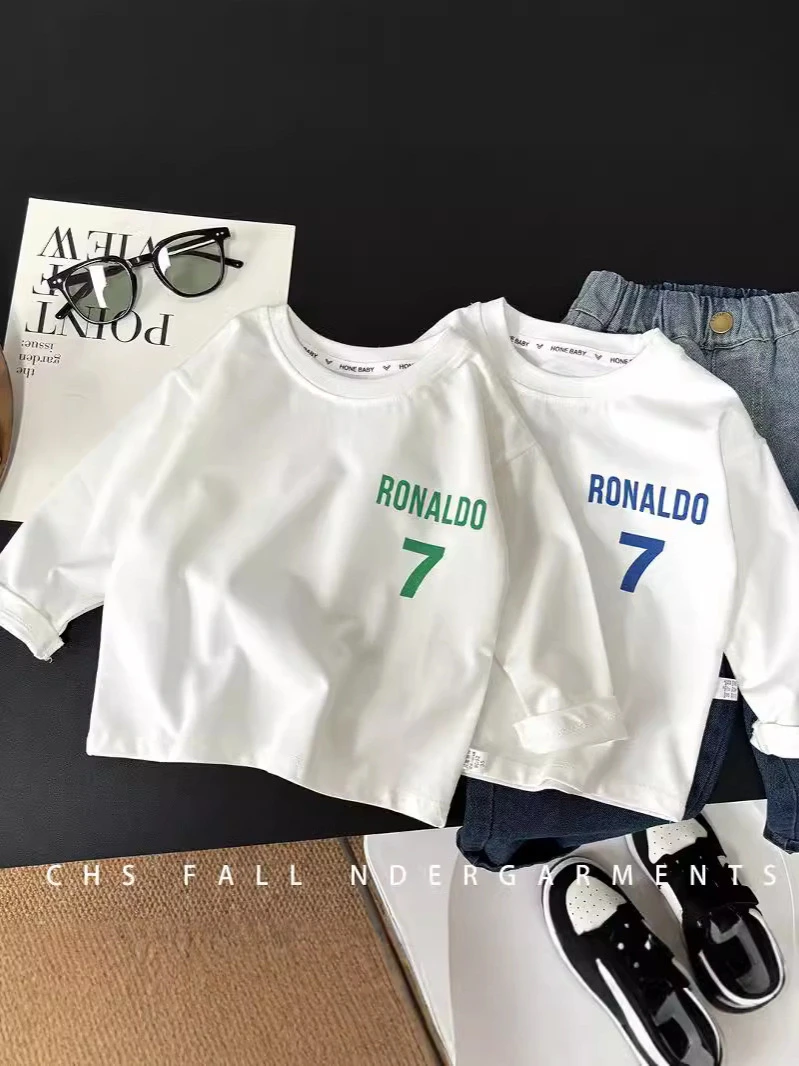 儿童长袖t恤纯棉春秋季新款打底衫中大童上衣男女童衣服童装