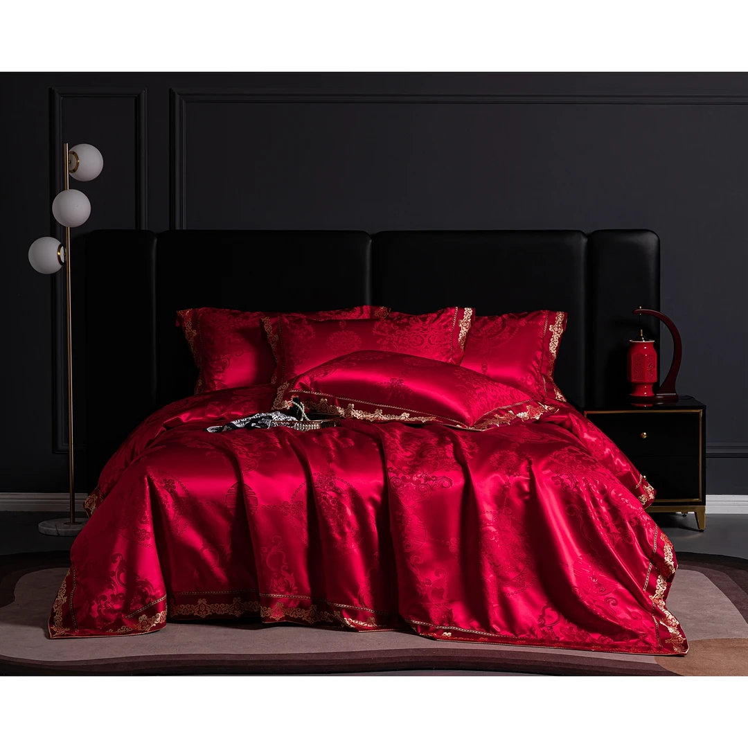 【高货清仓】奢华提花七彩浮雕纯棉刺绣四件套-爱意浓浓