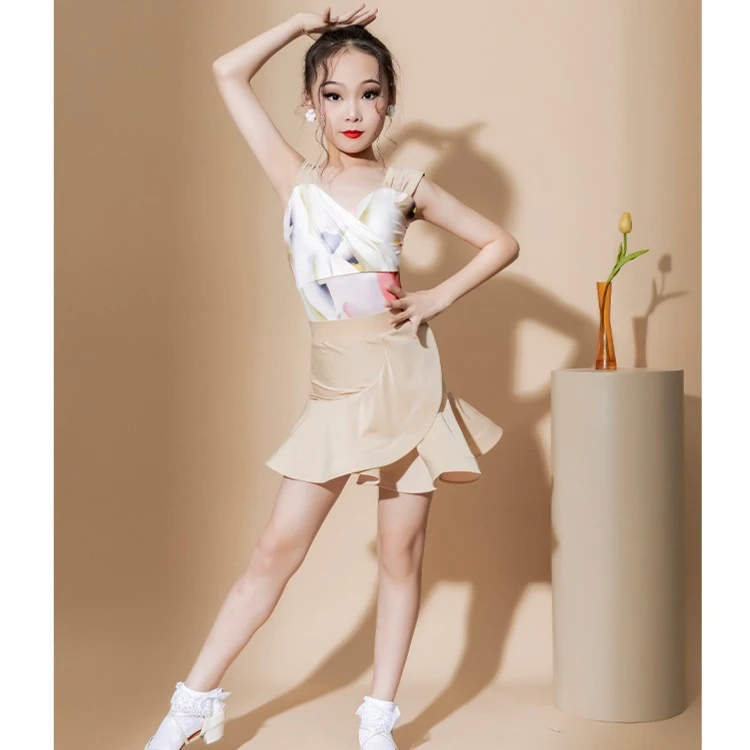 尚裁艺春夏季新款拉丁舞女童2025练功服儿童表演服分体演出23582