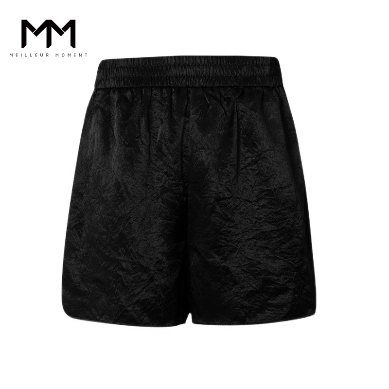 MM麦檬夏日轻盈醋酸短裤休闲裤商场同款25夏新品5G4251581-1