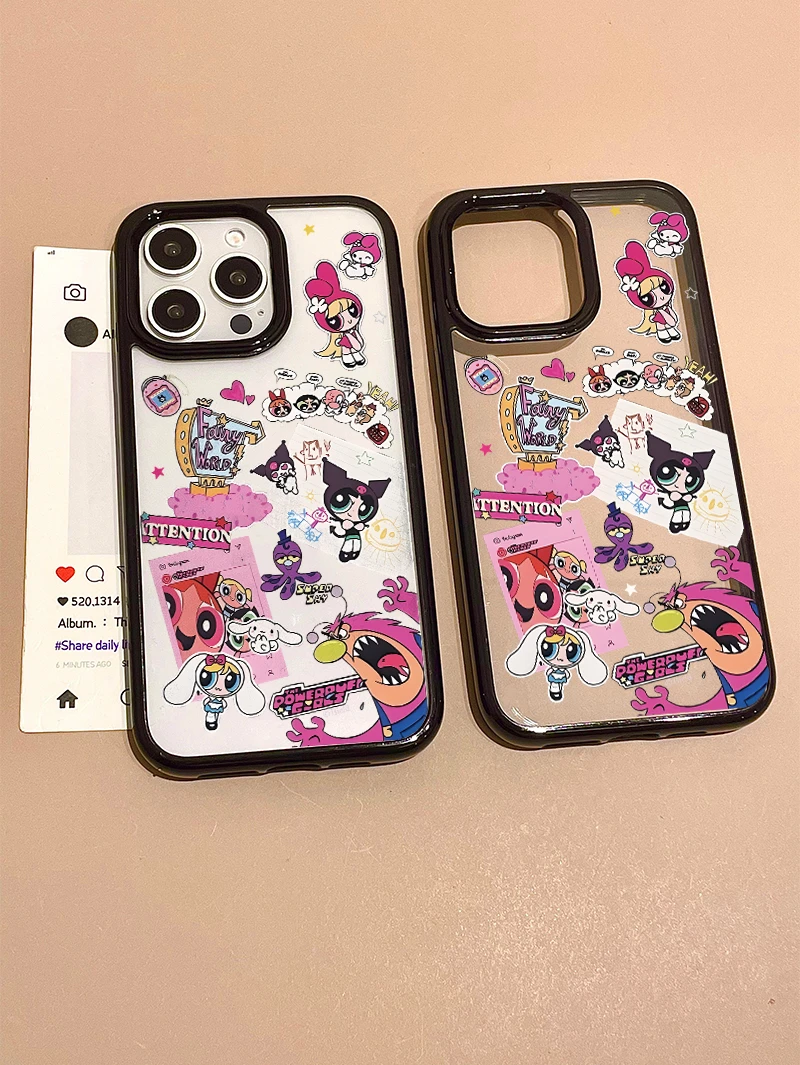 手账风飞天小女警适用于苹果iPhone16promax/15plus/14/13p手机壳