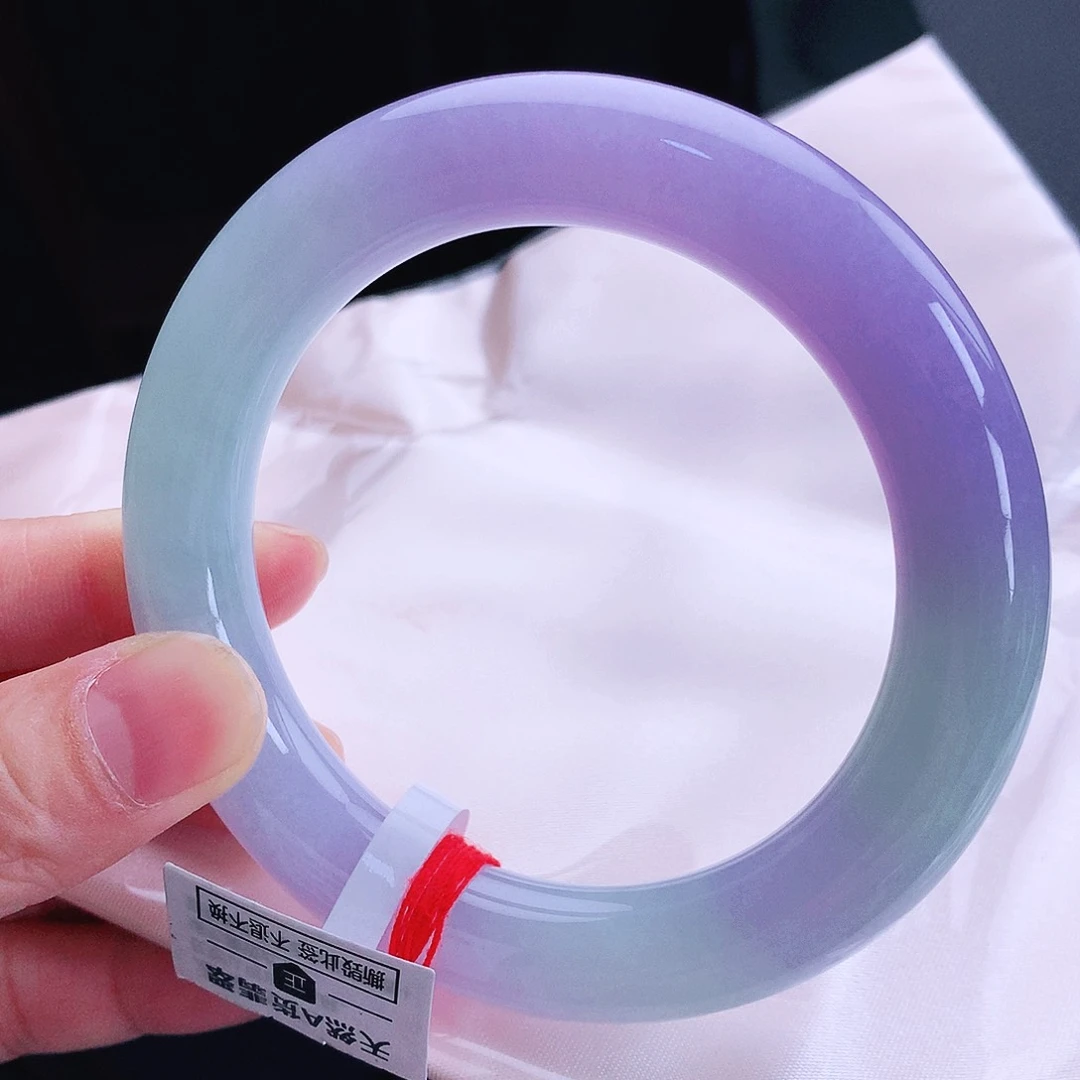 未镶嵌手镯（圆镯）翡翠58冰春彩