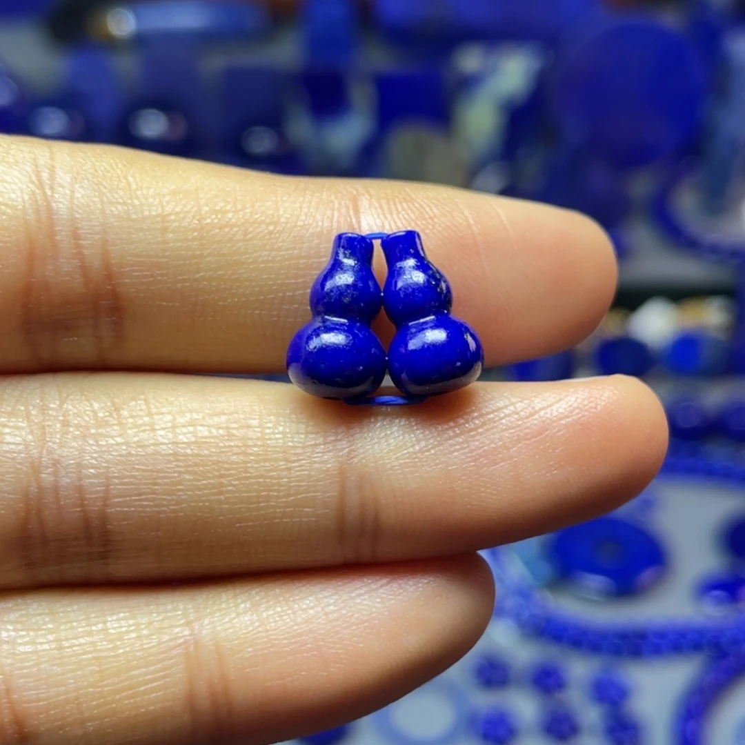 青金石未镶嵌7×11mm葫芦对珠配饰